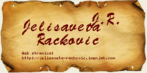 Jelisaveta Racković vizit kartica
